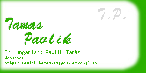 tamas pavlik business card