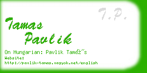 tamas pavlik business card